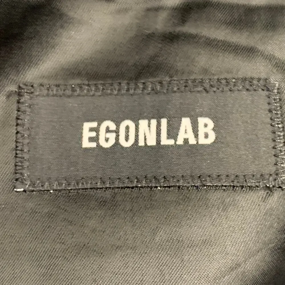 EGONLAB 34 Green Wool Asymmetrical Double Breasted Tailored Fit Notch Lapel Suit
